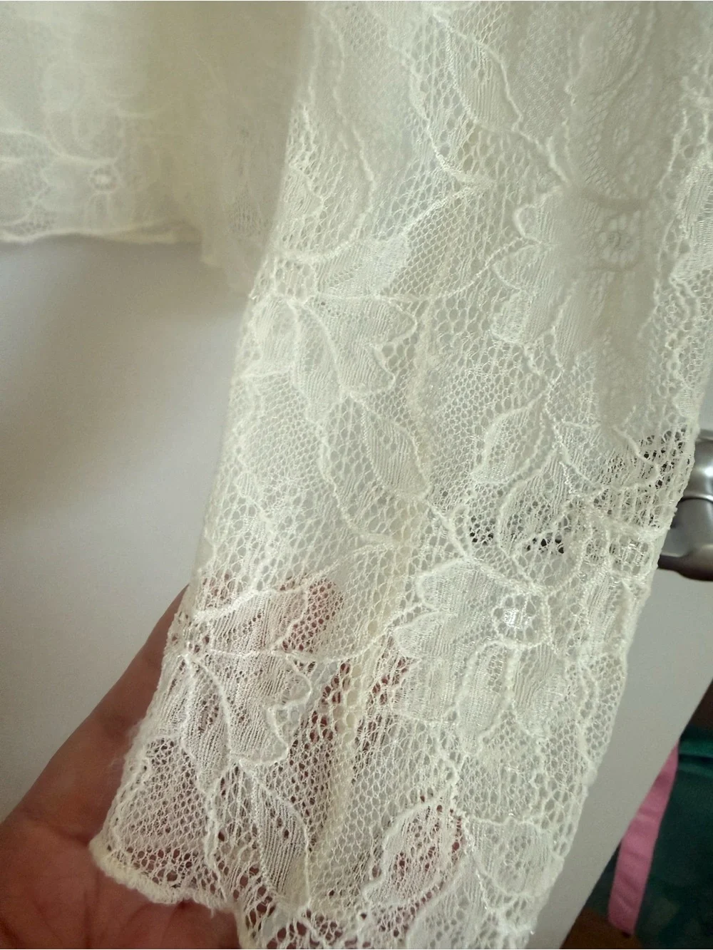 By Anthropologie Lace Top for Layering Ivory Small